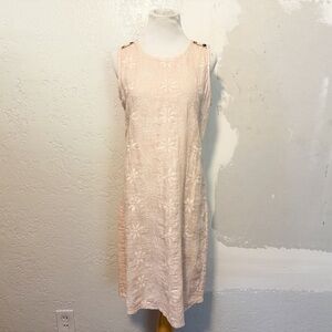 Terzo Millennio sleeveless embroidered linen dress size small